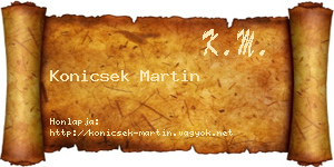 Konicsek Martin névjegykártya